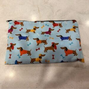 Dog Patterned Pouch - Blue
